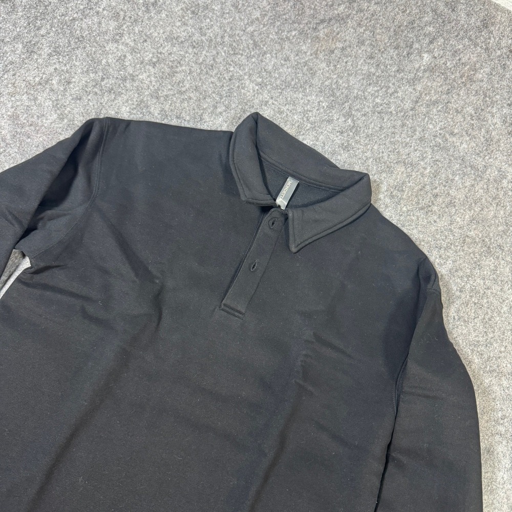 Mondetta Womens Black Long Sleeve Polo Sweatshirt Recycled Blend Size M NEW